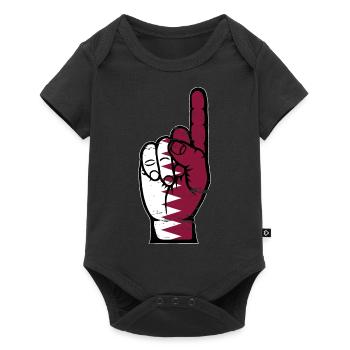 Qatar flag number 1 used - Baby Premium short-sleeve bodysuit - black - Front