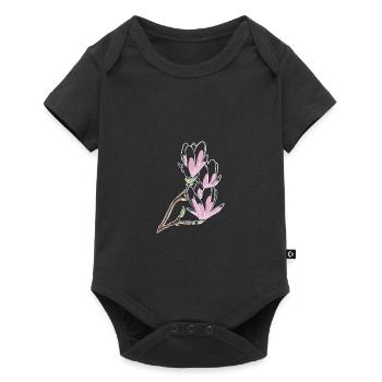Magnolia blanc - Body à manches courtes Premium Bébé - noir - Devant
