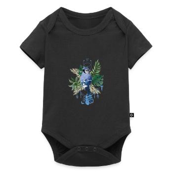 Tropical Bird Summer Gift Energy Flower Type - Baby Premium short-sleeve bodysuit - black - Front
