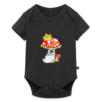 Schwammerlkoenig ohne Schrift - Baby Premium Kurzarmbody - Schwarz - Vorne