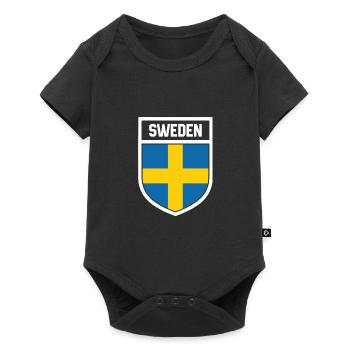 Suède - drapeau national en armoiries Sweden - Body à manches courtes Premium Bébé - noir - Devant