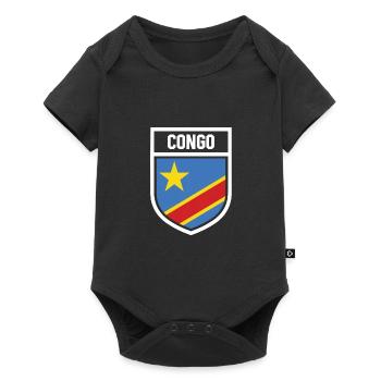 Congo - Drapeau national dans les armoiries - Body à manches courtes Premium Bébé - noir - Devant