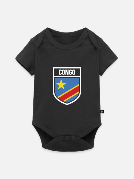 Congo - Drapeau national dans les armoiries - Body à manches courtes Premium Bébé - noir