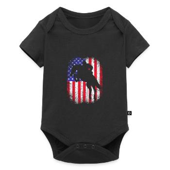 Springreiten Springpferd - Baby Premium Kurzarmbody - Schwarz - Vorne