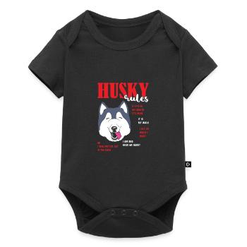 Siberian Husky - Baby Premium short-sleeve bodysuit - black - Front