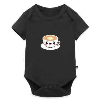 Kawaii cappuccino coffee - Baby Premium short-sleeve bodysuit - black - Front