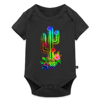 Cactus, Mexique, Old School, Rétro, Style de tatouage - Body à manches courtes Premium Bébé - noir - Devant