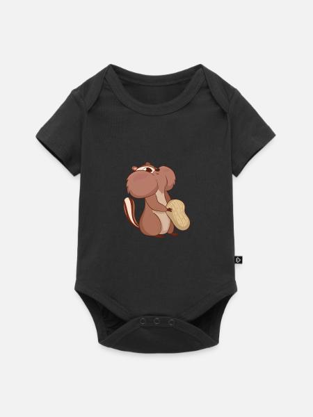 Chipmunk Streifenhörnchen - Baby Premium Kurzarmbody - Schwarz