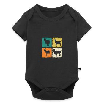 Chèvres - Body à manches courtes Premium Bébé - noir - Devant