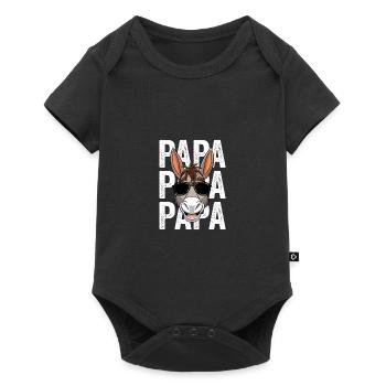Papa Père Âne - Body à manches courtes Premium Bébé - noir - Devant