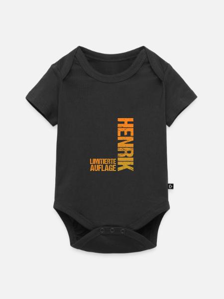 Henrik - Baby Premium Kurzarmbody - Schwarz