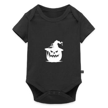 Funny Magical Halloween Pumpkin Lantern with Hat - Baby Premium short-sleeve bodysuit - black - Front