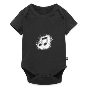 Bass music note hammers through the air - Baby Premium short-sleeve bodysuit - black - Front