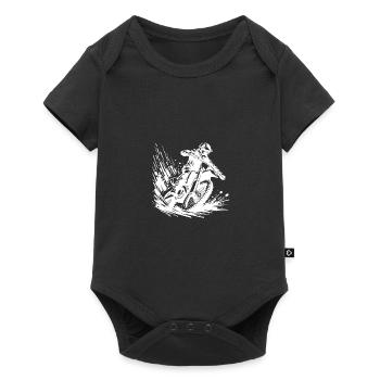 Conduite grossière du pilote de motocross et éclaboussures de terre - Body à manches courtes Premium Bébé - noir - Devant