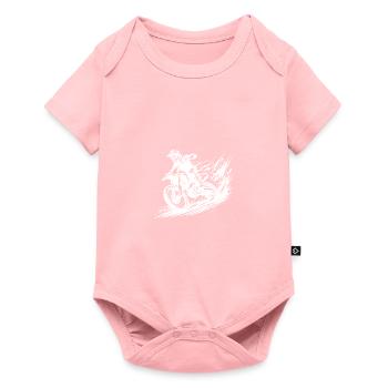 Dynamic motocross ride in mud and mud - Baby Premium short-sleeve bodysuit - rose - Front