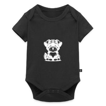 Süsser Hund niedliches Hunde Porträt - Baby Premium Kurzarmbody - Schwarz - Vorne