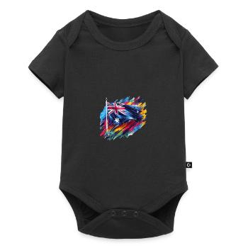 Drapeau australien en couleurs - Body à manches courtes Premium Bébé - noir - Devant
