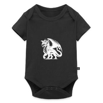 Clever Dragon with Huge Wings Tattoo Style - Baby Premium short-sleeve bodysuit - black - Front
