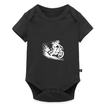Motocross Dirt Bike Jump with Dust and Dynamics - Baby Premium short-sleeve bodysuit - black - Front