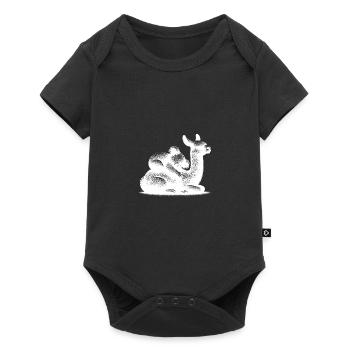 Cute llama with a sleeping koala - Baby Premium short-sleeve bodysuit - black - Front