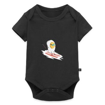 Egg on skis Funny ski holiday T-shirt gift - Baby Premium short-sleeve bodysuit - black - Front
