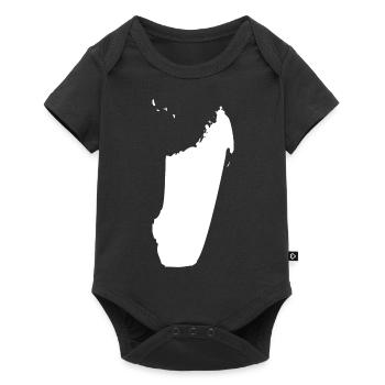 Drapeau de la carte de Madagascar - Body à manches courtes Premium Bébé - noir - Devant