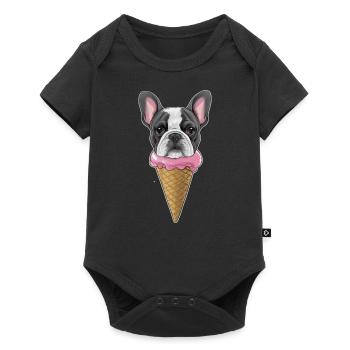 French Bulldog as Waffle Cream - Baby Premium short-sleeve bodysuit - black - Front