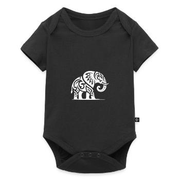 Elegant tattoo elephant with big tusks - Baby Premium short-sleeve bodysuit - black - Front