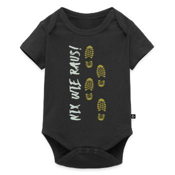 Nix wie raus in die Natur Wandern Trekking - Baby Premium Kurzarmbody - Schwarz - Vorne