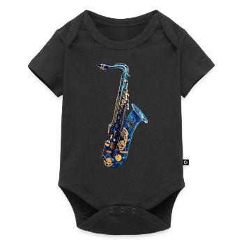 Saxophone Poisson - Body à manches courtes Premium Bébé - noir - Devant