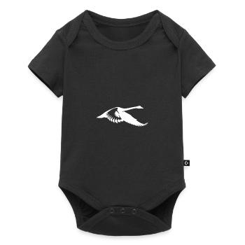 Eleganter fliegender Wasservogel Schwan - Baby Premium Kurzarmbody - Schwarz - Vorne