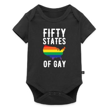 LGBT 50 States Gay Lesbian Rainbow Pride Holiday - Baby Premium short-sleeve bodysuit - black - Front