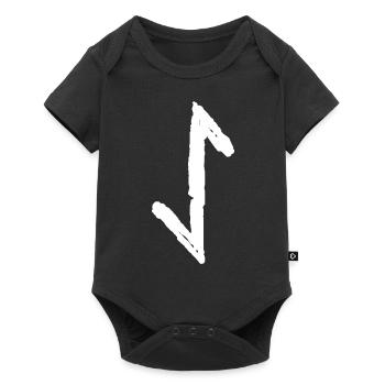 Elder Futhark Rune Eihwaz - Buchstaben AE - Y - EI - Baby Premium Kurzarmbody - Schwarz - Vorne