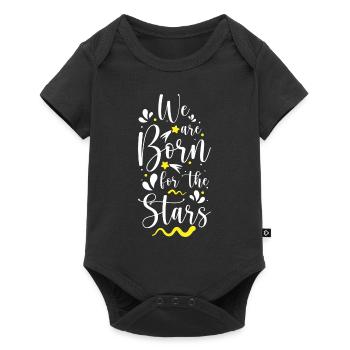 Stern Wunsch Teleskop Astronaut - Baby Premium short-sleeve bodysuit - black - Front
