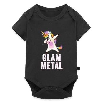Glam Metal Dabbing Unicorn - Dabbing Unicorn Metal - Body à manches courtes Premium Bébé - noir - Devant