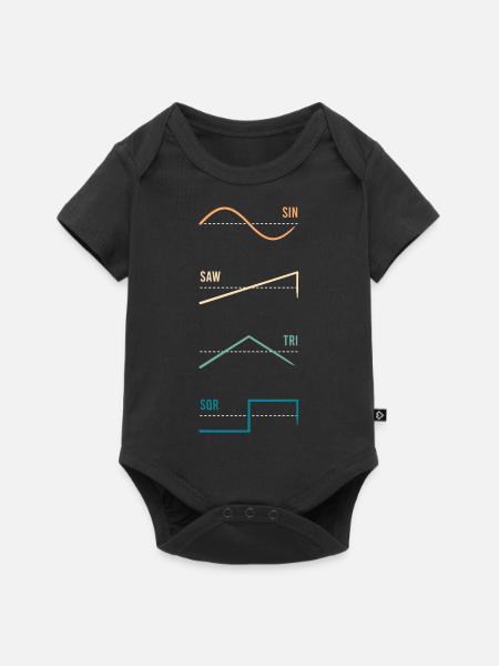 Synthesizer Wellenform Vintage - Baby Premium Kurzarmbody - Schwarz