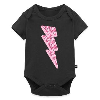 Pink Camo Lightning Bolt Mignon Camouflage pour femmes - Body à manches courtes Premium Bébé - noir - Devant