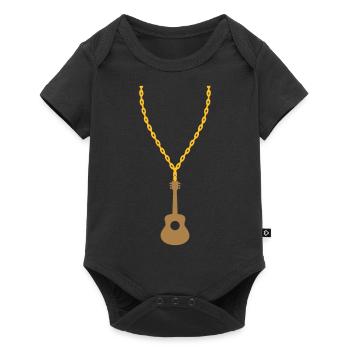 Gold Necklace Guitarist Guitar - Baby Premium short-sleeve bodysuit - black - Front