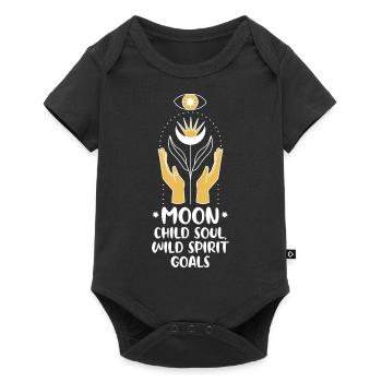 Lune Enfant Signe du zodiaque Cancer Hurlant À La Lune - Body à manches courtes Premium Bébé - noir - Devant
