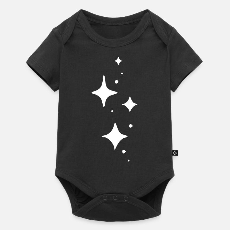 Glitzer Dekor Element - Baby Premium Kurzarmbody - Schwarz