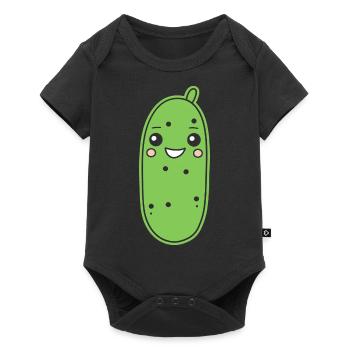 Gurke - Baby Premium Kurzarmbody - Schwarz - Vorne