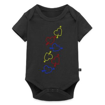 Hearts Colorful Heart - Baby Premium short-sleeve bodysuit - black - Front