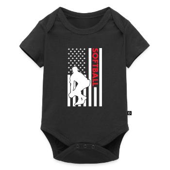 Sport Us Flag Softball - Body à manches courtes Premium Bébé - noir - Devant