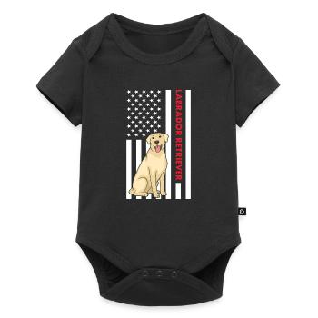 Labrador Retriever Us Flag - Baby Premium short-sleeve bodysuit - black - Front
