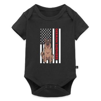 German Shepherd Us Flag - Baby Premium short-sleeve bodysuit - black - Front