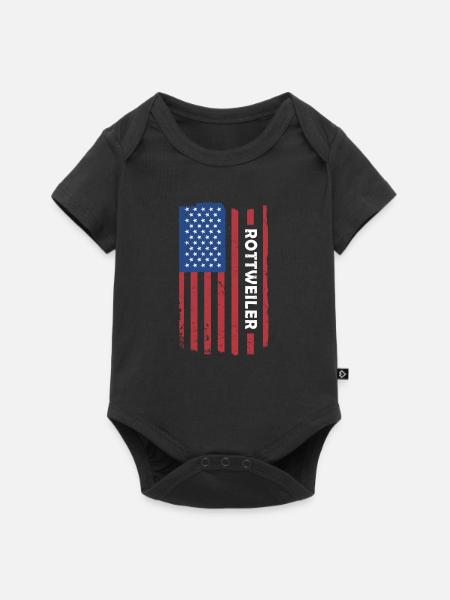 Rottweiler Us Flag - Baby Premium Kurzarmbody - Schwarz