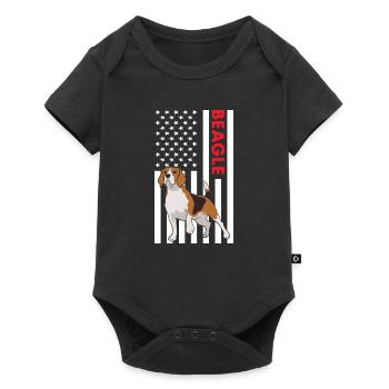 Drapeau Beagle Us - Body à manches courtes Premium Bébé - noir - Devant