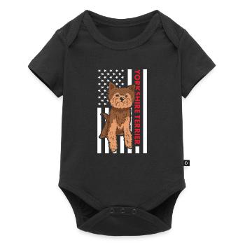 Yorkshire Terrier Us Flag - Body à manches courtes Premium Bébé - noir - Devant
