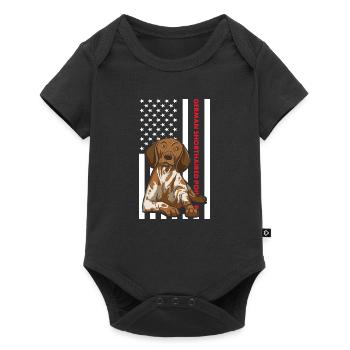 German Shorthaired Pointer Us Flag - Baby Premium short-sleeve bodysuit - black - Front