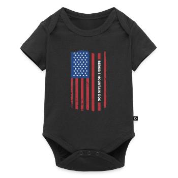 Bernese Mountain Dog Us Flag - Baby Premium short-sleeve bodysuit - black - Front